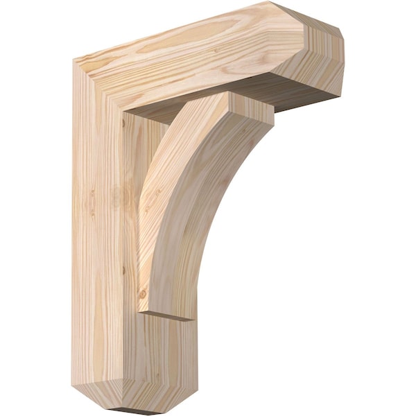 Ekena Millwork Thorton Craftsman Smooth Bracket w/ Offset Brace, Douglas Fir, 5 1/2"W x 14"D x 18"H BKT0604X14X18THR04SDF - main